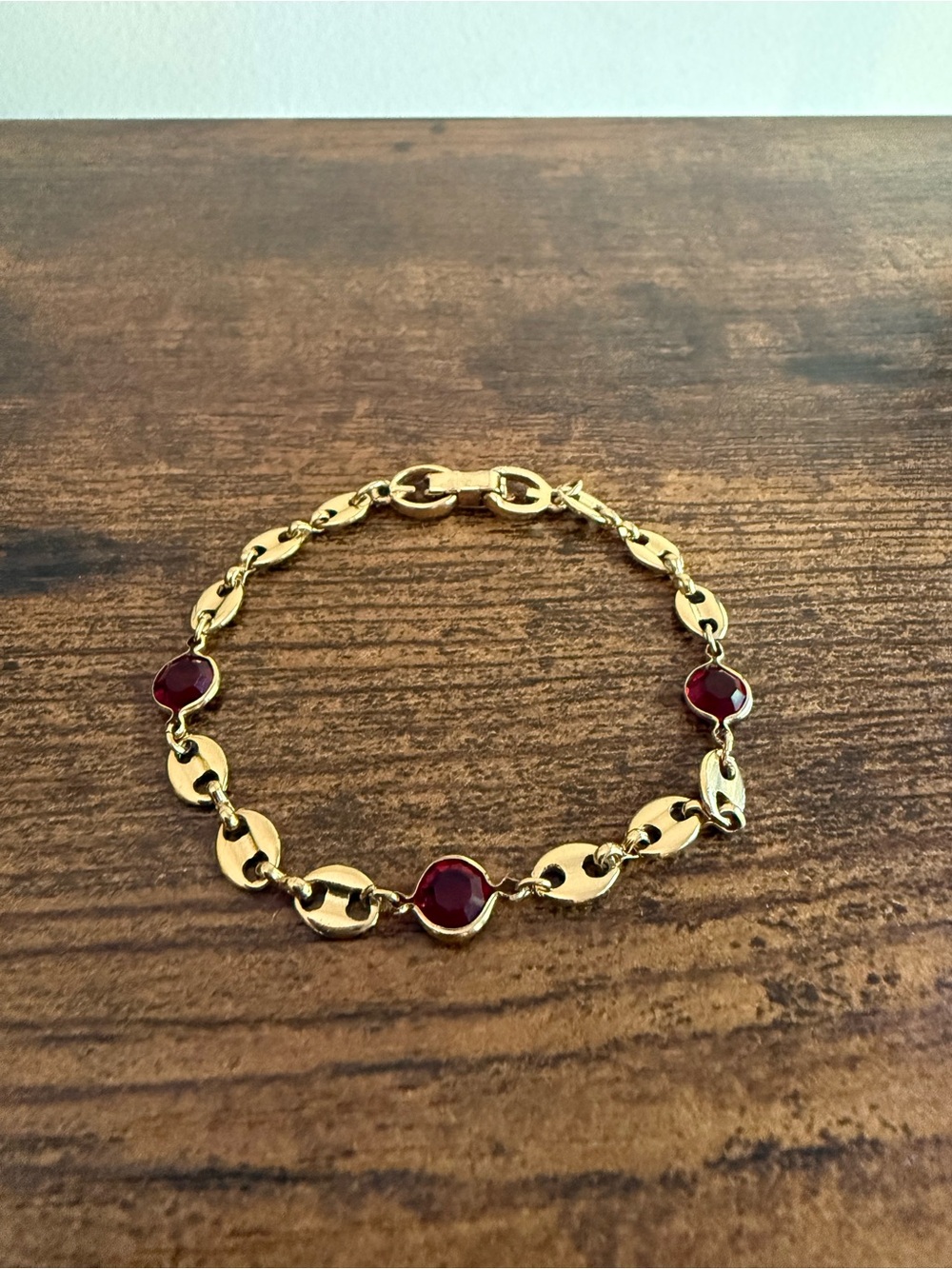 Givenchy Mariner Link with Red Stone Bracelet - Picture 7 of 7